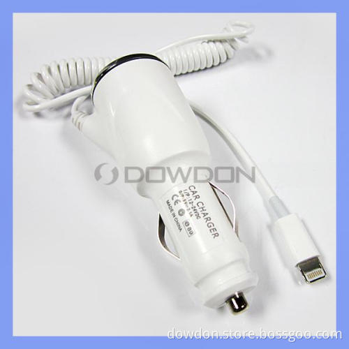 Spiral Lightning Cable Car Charger for iPhone 5 Car Adapter (CAR-01)